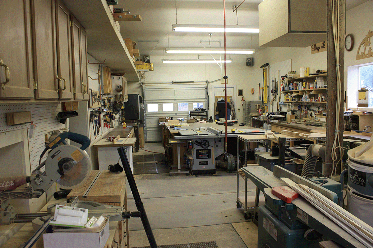 The wood and cabinet shop
